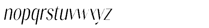Gravontis Soft Light Condensed Italic Font LOWERCASE