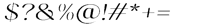 Gravontis Soft Light Expanded Italic Font OTHER CHARS