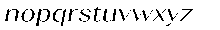 Gravontis Soft Light Expanded Italic Font LOWERCASE