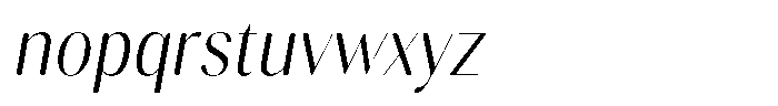 Gravontis Soft Light Semi Condensed Italic Font LOWERCASE