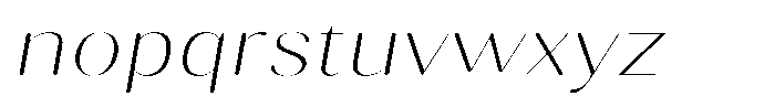 Gravontis Soft Thin Expanded Italic Font LOWERCASE