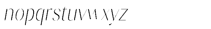 Gravontis Soft Thin Semi Condensed Italic Font LOWERCASE