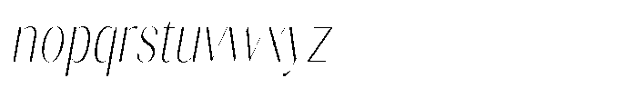 Gravontis Thin Condensed Italic Font LOWERCASE