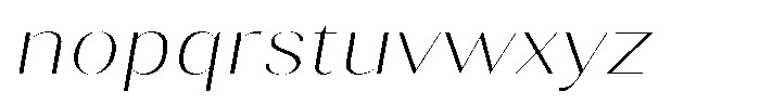 Gravontis Thin Expanded Italic Font LOWERCASE