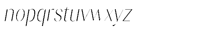 Gravontis Thin Semi Condensed Italic Font LOWERCASE