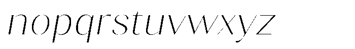 Gravontis Thin Semi Expanded Italic Font LOWERCASE