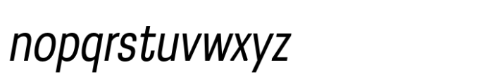 Greater Neue Condensed Condensed Italic Font LOWERCASE