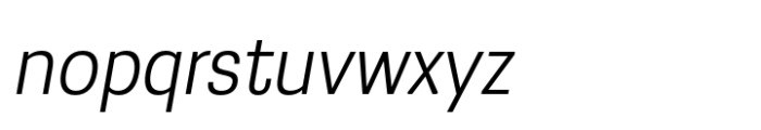 Greater Neue Narrow Light Italic Font LOWERCASE