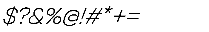 Greitas Thin Italic Font OTHER CHARS