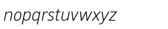 Grik Extra Light Semi Cond Oblq Font LOWERCASE