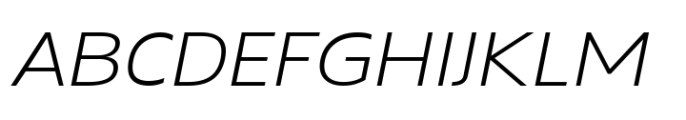 Grik Extra Light Semi Exp Oblq Font UPPERCASE