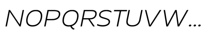 Grik Extra Light Semi Exp Oblq Font UPPERCASE