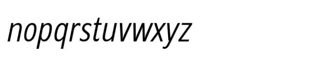 Grik Light Condensed Oblq Font LOWERCASE