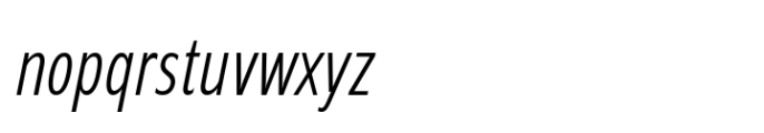Grik Light Extra Condensed Oblq Font LOWERCASE