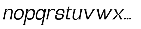 Grilleta Sans Slant Regular Font LOWERCASE