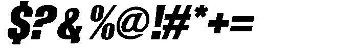 Grivon Black Slanted Font OTHER CHARS