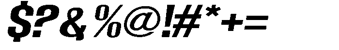 Grivon Bold Slanted Expanded Font OTHER CHARS