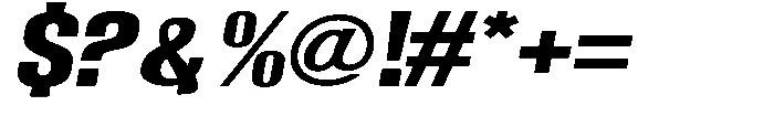 Grivon Extra Bold Slanted Expanded Font OTHER CHARS