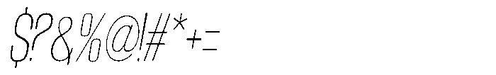 Grivon Extra Light Slanted Condensed Font OTHER CHARS