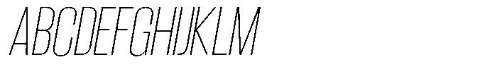 Grivon Extra Light Slanted Condensed Font UPPERCASE