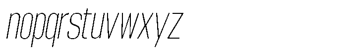 Grivon Extra Light Slanted Condensed Font LOWERCASE