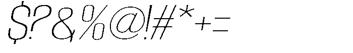 Grivon Extra Light Slanted Expanded Font OTHER CHARS