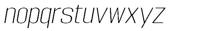 Grivon Extra Light Slanted Expanded Font LOWERCASE