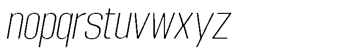 Grivon Extra Light Slanted Font LOWERCASE