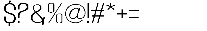Grivon Light Expanded Font OTHER CHARS