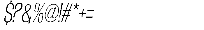 Grivon Light Slanted Condensed Font OTHER CHARS