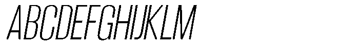 Grivon Light Slanted Condensed Font UPPERCASE