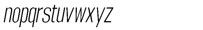 Grivon Light Slanted Condensed Font LOWERCASE