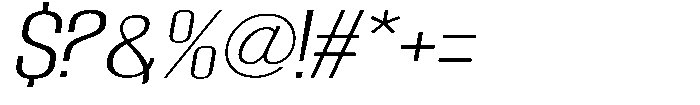 Grivon Light Slanted Expanded Font OTHER CHARS
