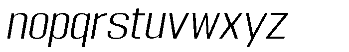 Grivon Light Slanted Expanded Font LOWERCASE