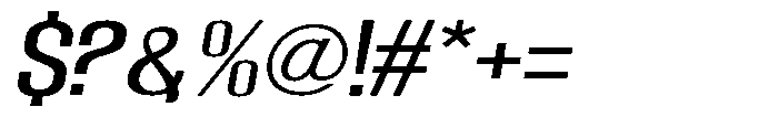 Grivon Medium Slanted Expanded Font OTHER CHARS
