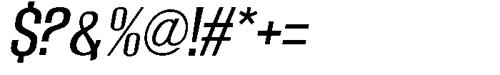Grivon Medium Slanted Font OTHER CHARS