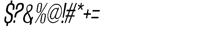 Grivon Slanted Condensed Font OTHER CHARS