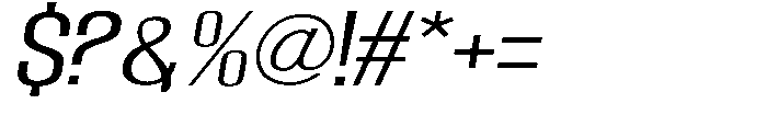 Grivon Slanted Expanded Font OTHER CHARS