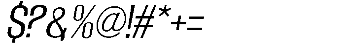 Grivon Slanted Font OTHER CHARS