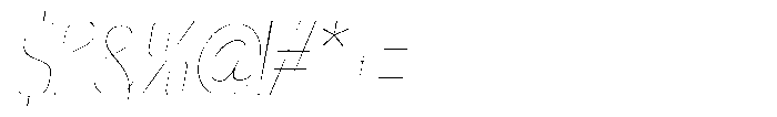 Grivon Thin Slanted Font OTHER CHARS