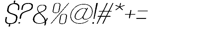 Grivon V02 Extra Light Exp Slant Font OTHER CHARS
