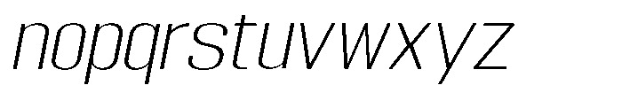 Grivon V02 Extra Light Exp Slant Font LOWERCASE