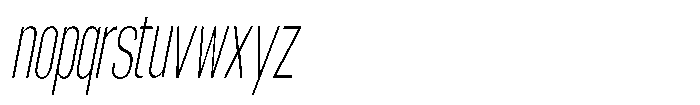 Grivon V02 Extra Light Extra Condensed Slant Font LOWERCASE