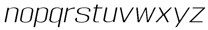 Grivon V02 Extra Light Extra Exp Slant Font LOWERCASE