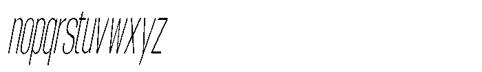 Grivon V02 Extra Light Ultra Condensed Slant Font LOWERCASE