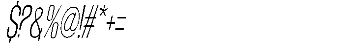 Grivon V02 Light Extra Condensed Slant Font OTHER CHARS