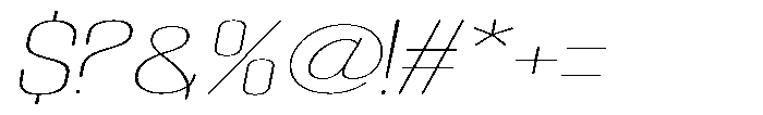 Grivon V02 Thin Extra Exp Slant Font OTHER CHARS