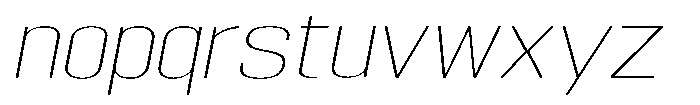 Grivon V02 Thin Extra Exp Slant Font LOWERCASE