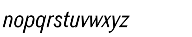 Grollera Condensed Oblique Font LOWERCASE
