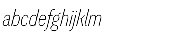 Grollera Condensed Thin Oblique Font LOWERCASE